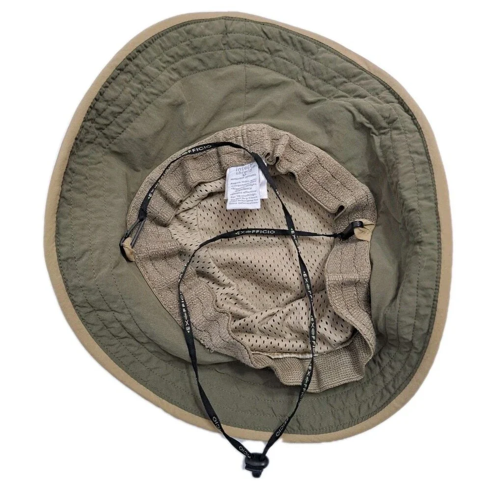 Exofficio Sun Hat Beige Khaki Boonie Bucket Safari Insect Bug Shield Repellent - Picture 5 of 7